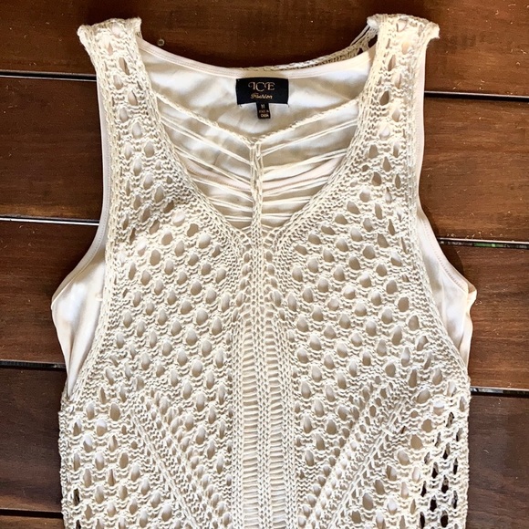 Vintage ICE crochet dress 70’s style SIZE M 🌸Fully lined - Picture 4 of 9